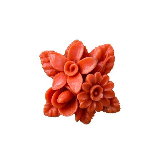 1940s/50s Burnt Orange Celluloid Brooch