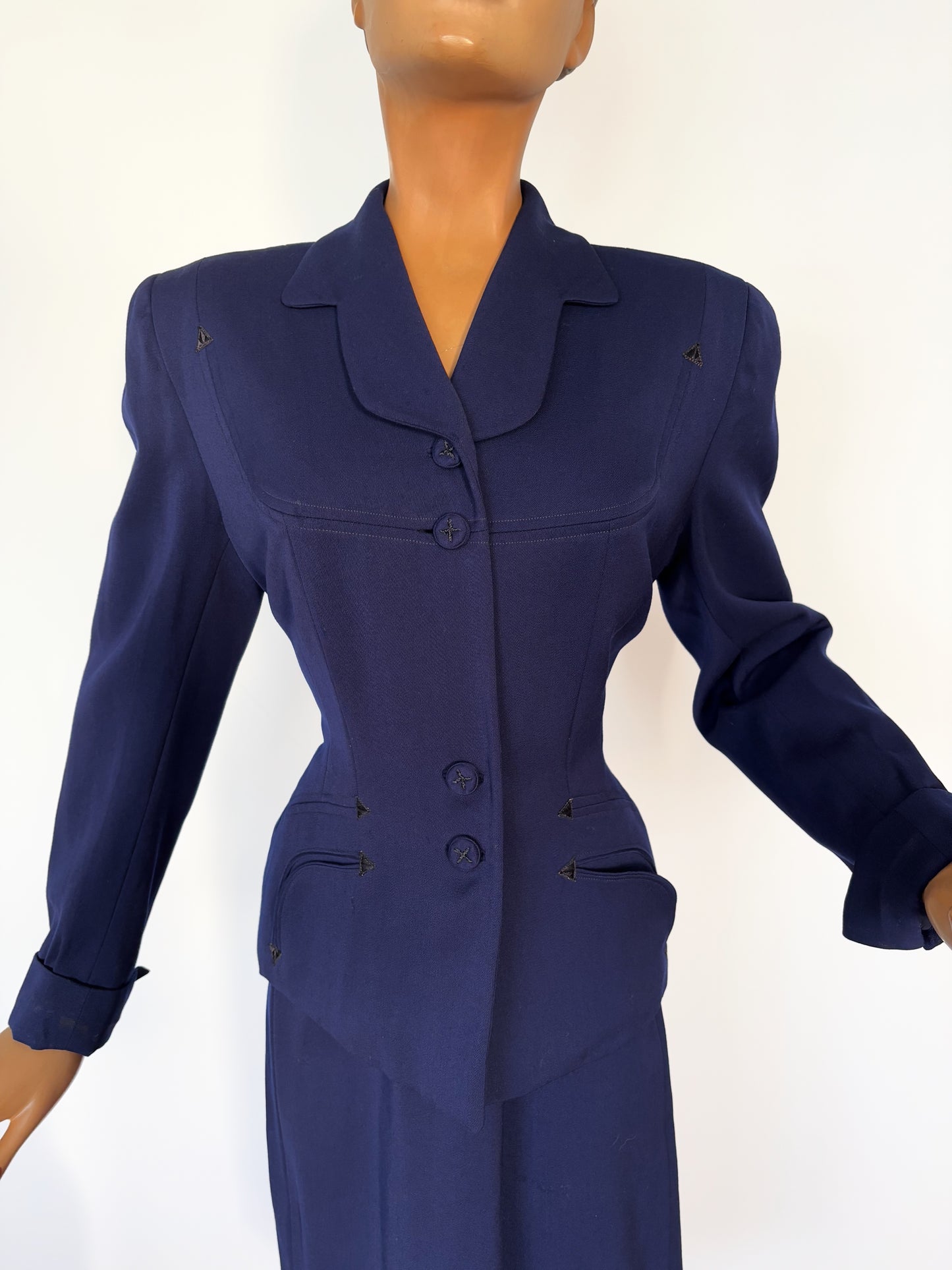 1940s Gabardine Western Suit | Jacket S/M, Skirt XS