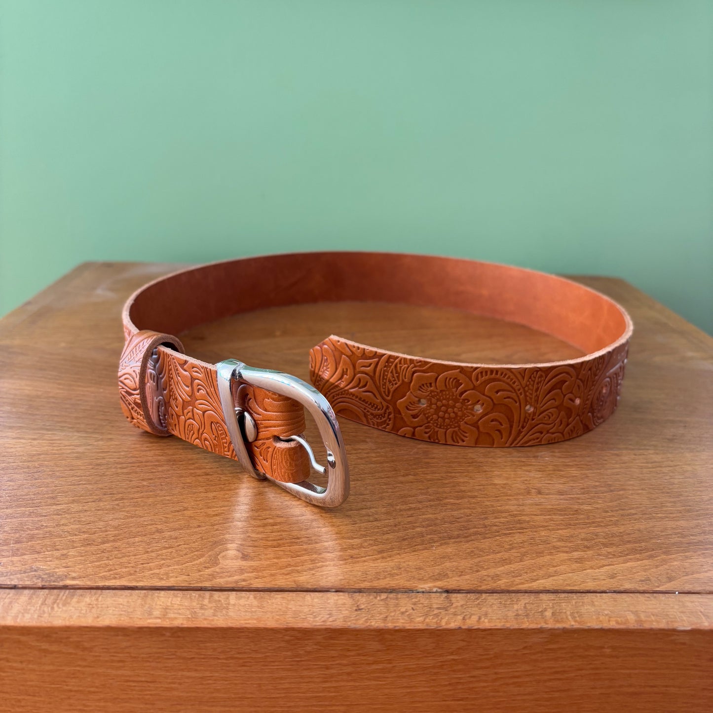 Tooled Leather Belt