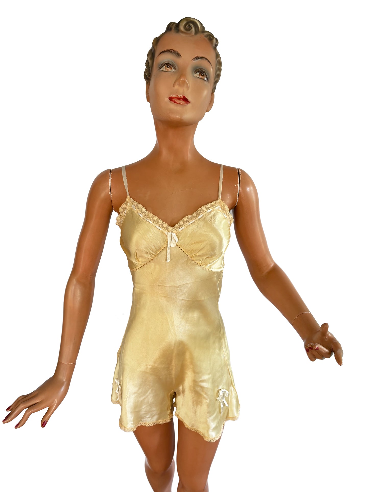 1930s Liquid Satin Romper | XS