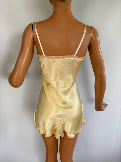 1930s Liquid Satin Romper | XS