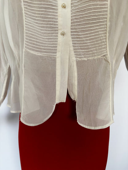 1930s Organza Lace Blouse | Small/Medium