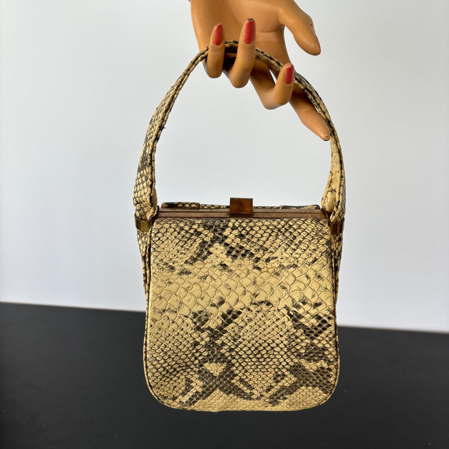 1940s Faux Reptile Handbag