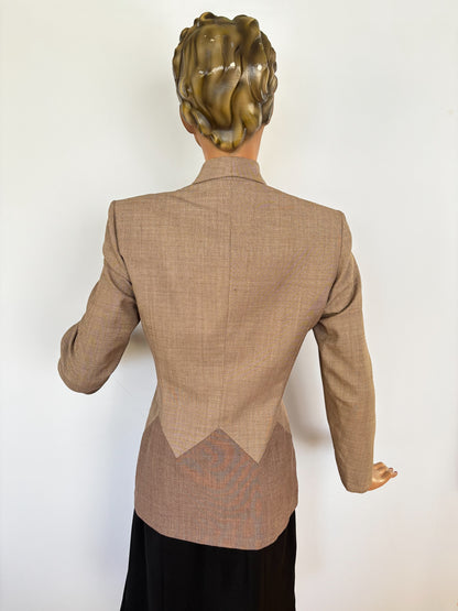 1940s Forstmann Gabardine Block Jacket | Medium/Large