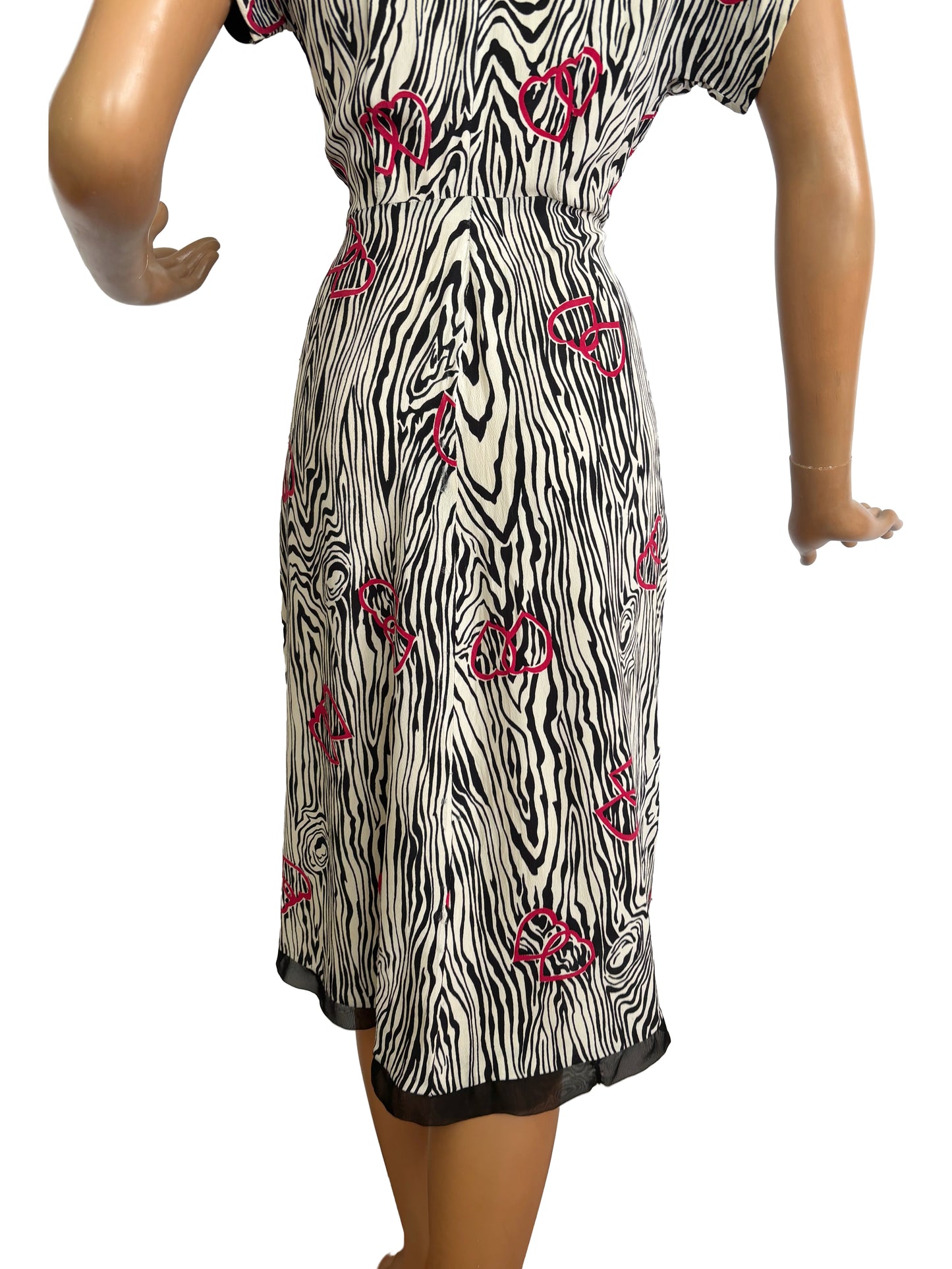 1940s Zebra Print Dress | XS