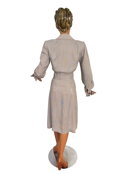 1940s Style Suit Vintage Rayon Fabric | S