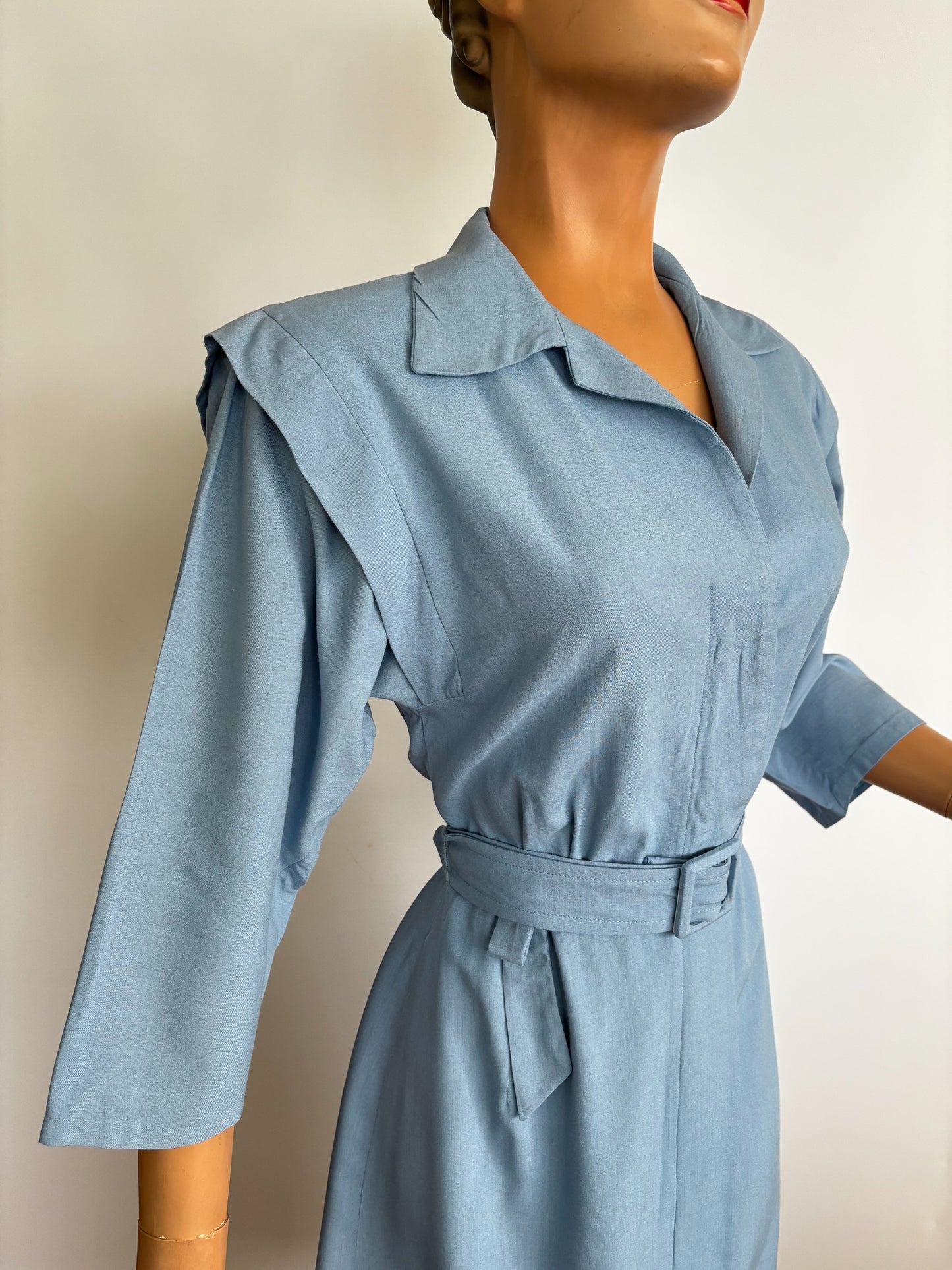 1940s/50s Style Dress Vintage Soft Wool Fabric | S/M