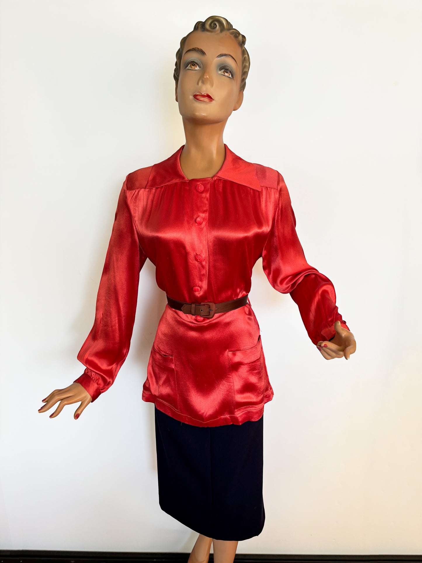 1920s/30s Liquid Satin Tunic | M