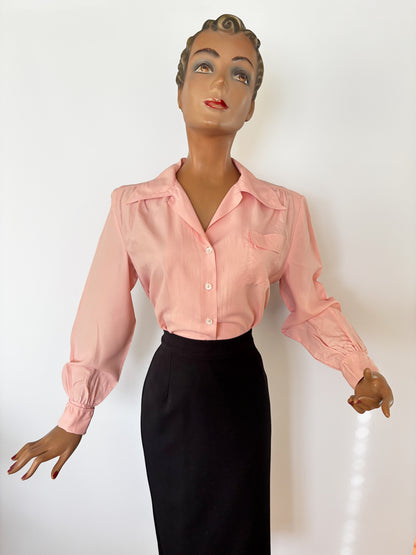 1940s/50s Carol Brent Viscose Silk Blouse | L/XL