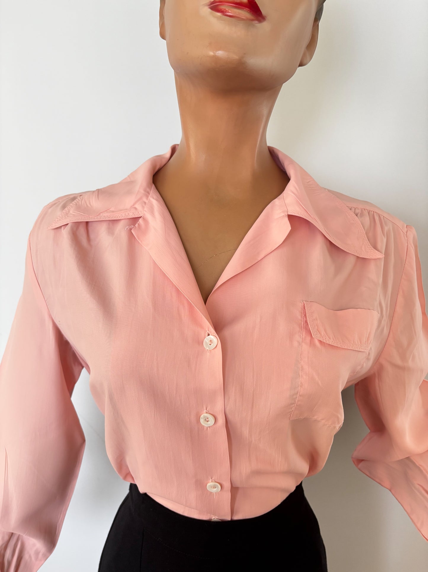 1940s/50s Carol Brent Viscose Silk Blouse | L/XL