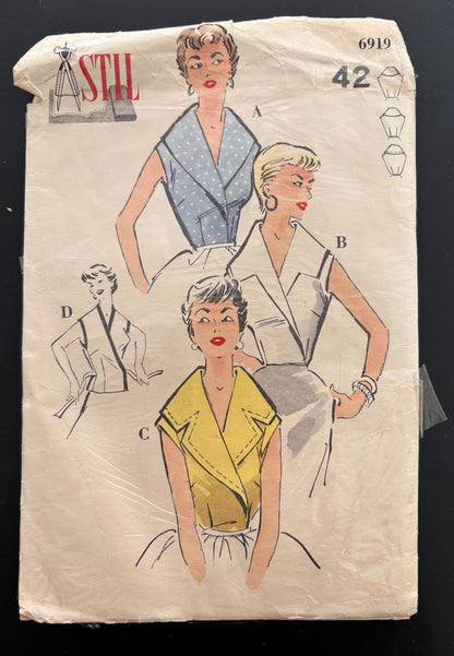 1950s Stil 6919 Wrap Blouse Pattern Dutch/French - Size 42