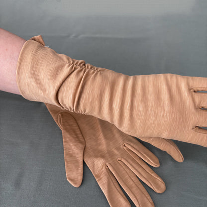 Deadstock 1950s Becopa Gold Evening Gloves | Size 6 1/2