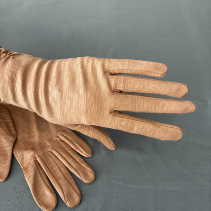 Deadstock 1950s Becopa Gold Evening Gloves | Size 6 1/2