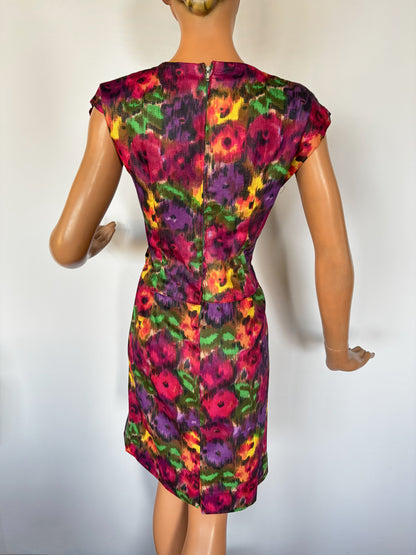 1960s Ikat Fabric Dress | XS