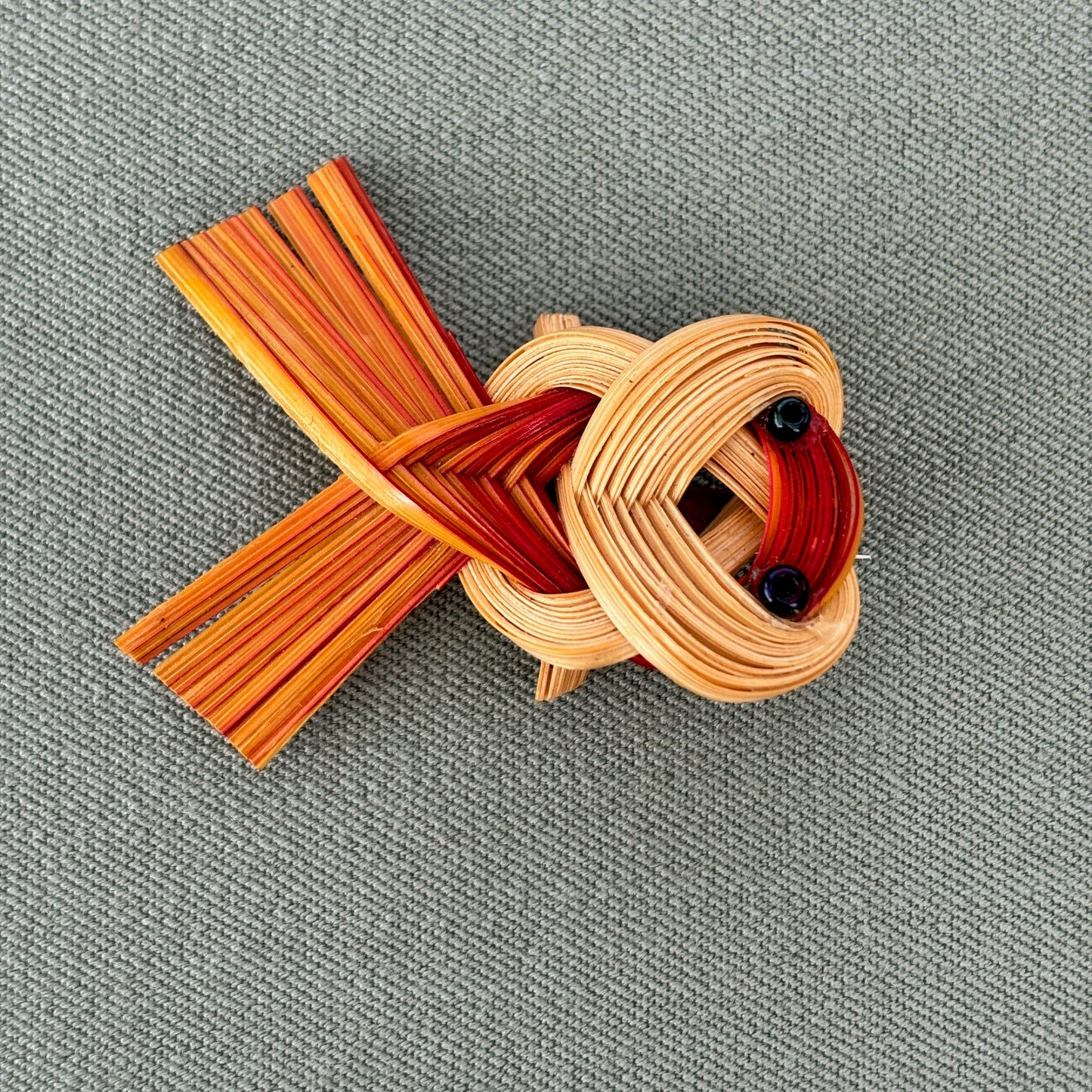 Vintage Twisted Bamboo Fish Brooch