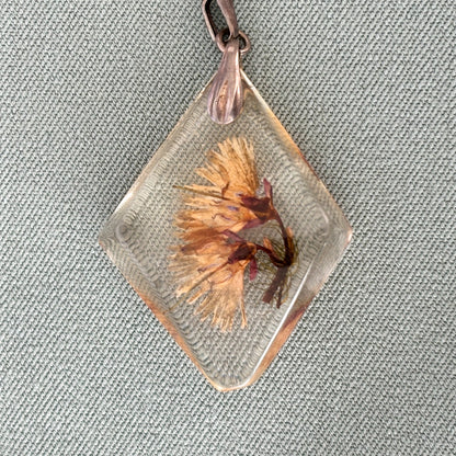 Vintage Perspex Dried Flower Pendant