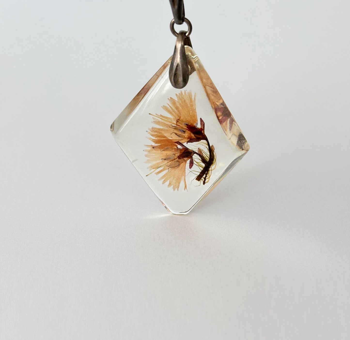 Vintage Perspex Dried Flower Pendant