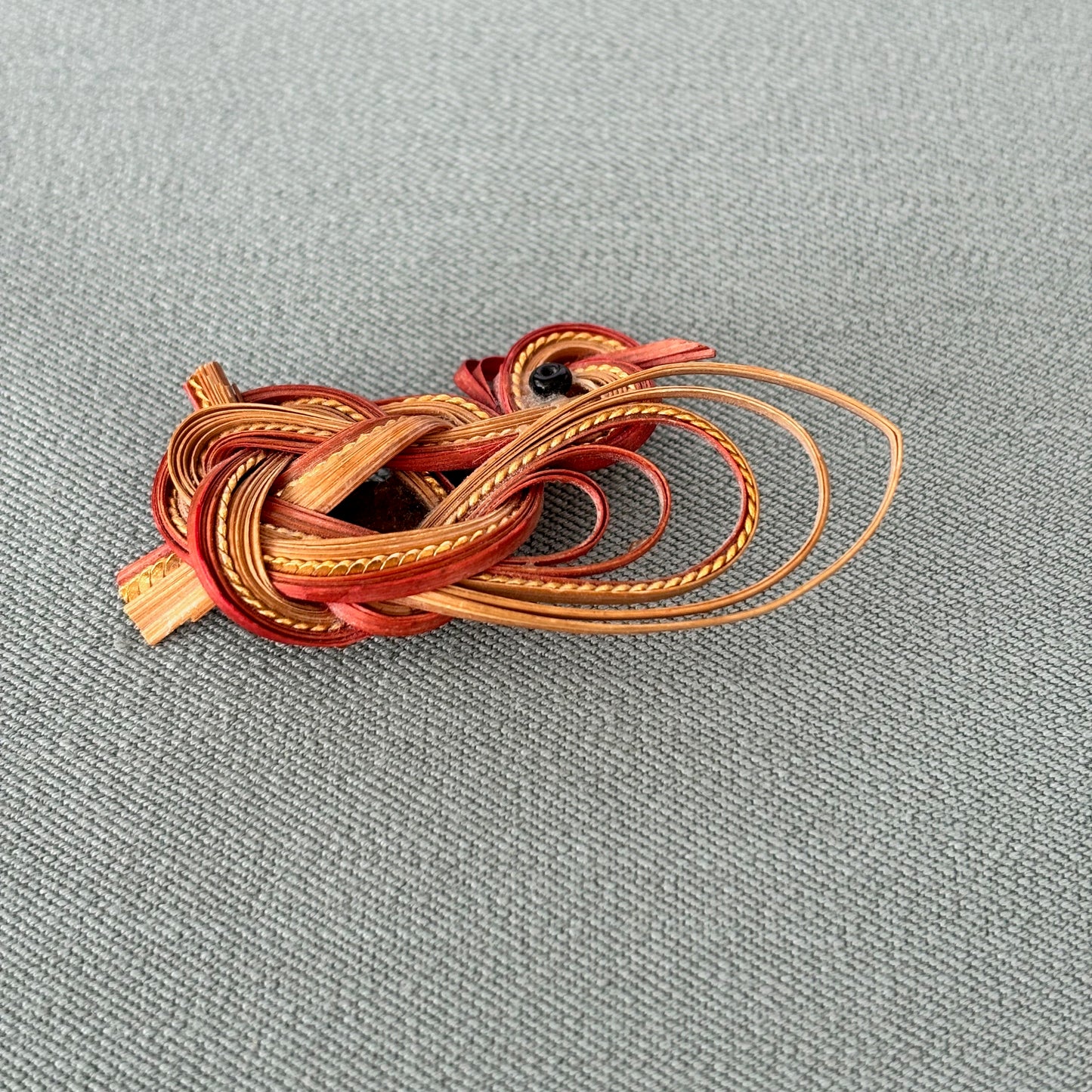 Vintage Twisted Bamboo Brooch