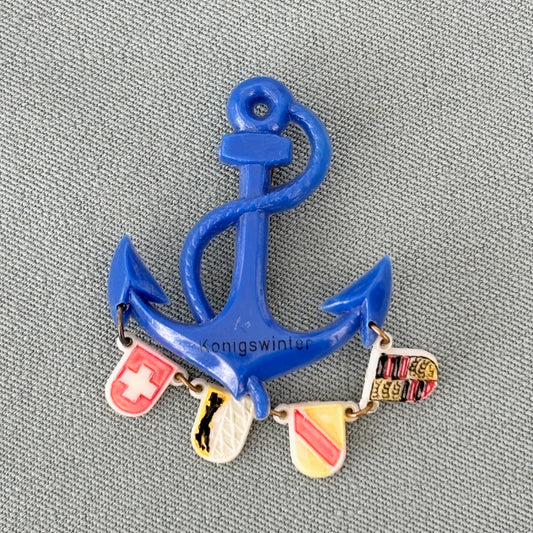 Vintage Anchor Souvenir Brooch Konigswinter