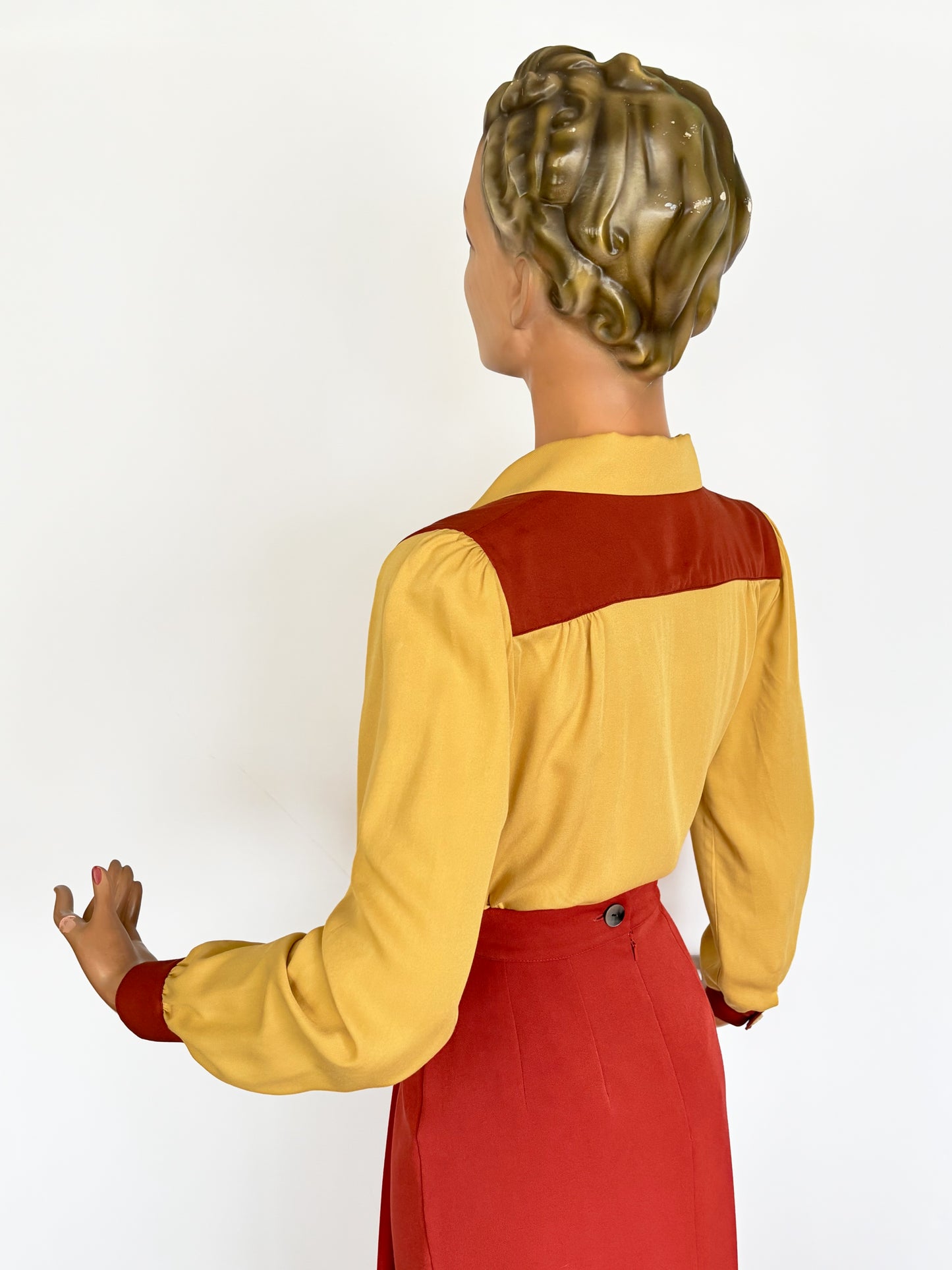 Daisy Mae 1940s Color Block Blouse