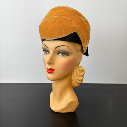 1960s Rivoli Velvet Hat