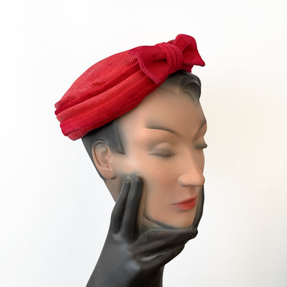 1950s Meyer Brothers Sisal Pill Box Hat