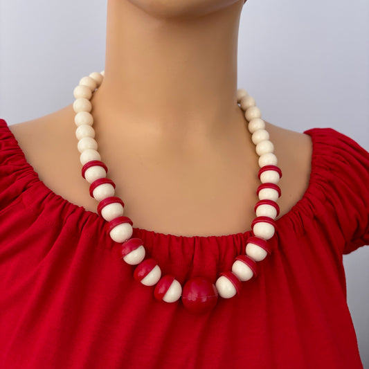 Mid Century Ball Beaded Necklace