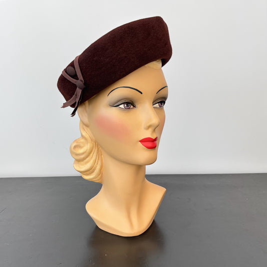 1940s/1950s Fur Felt Bumper Hat