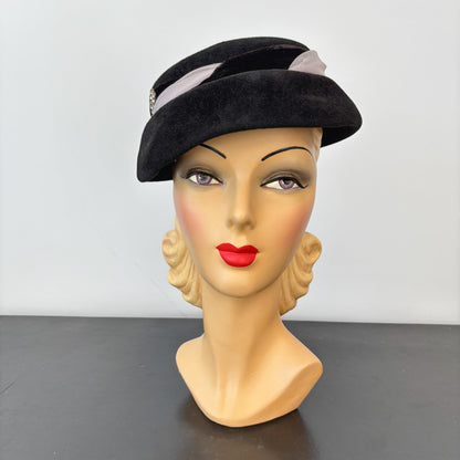 1950s Fur Felt Cloche Hat