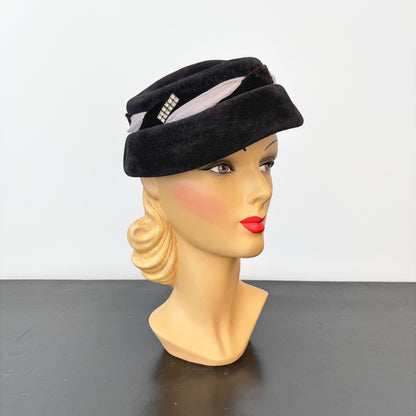 1950s Fur Felt Cloche Hat