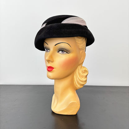 1950s Fur Felt Cloche Hat