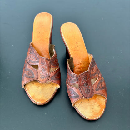 Vintage 1940er/50er Jahre geprägte Wedges