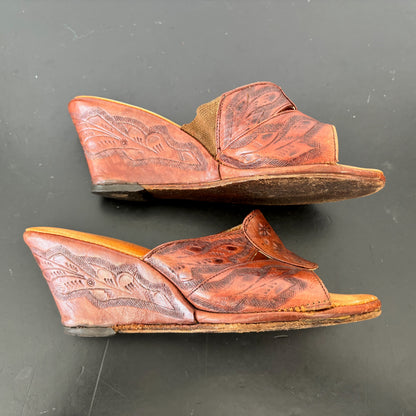 Vintage 1940er/50er Jahre geprägte Wedges