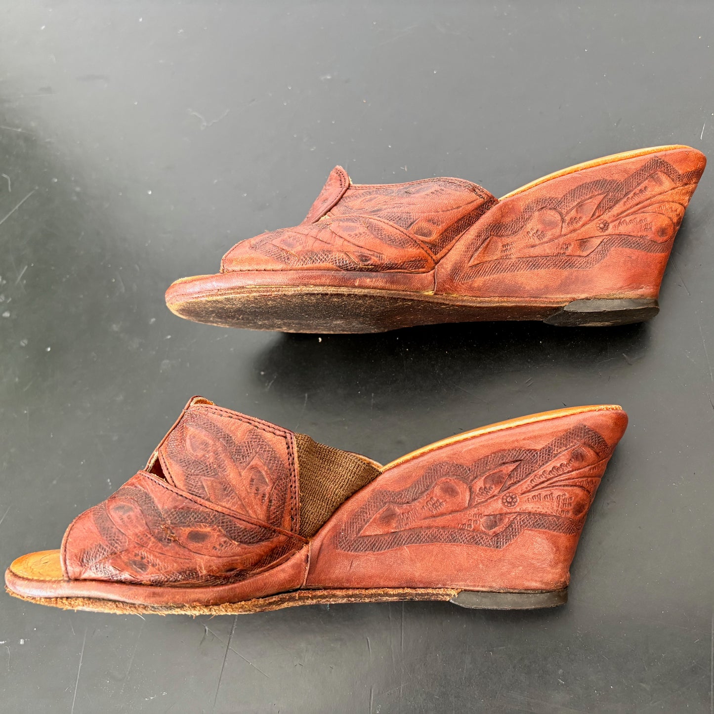 Vintage 1940er/50er Jahre geprägte Wedges