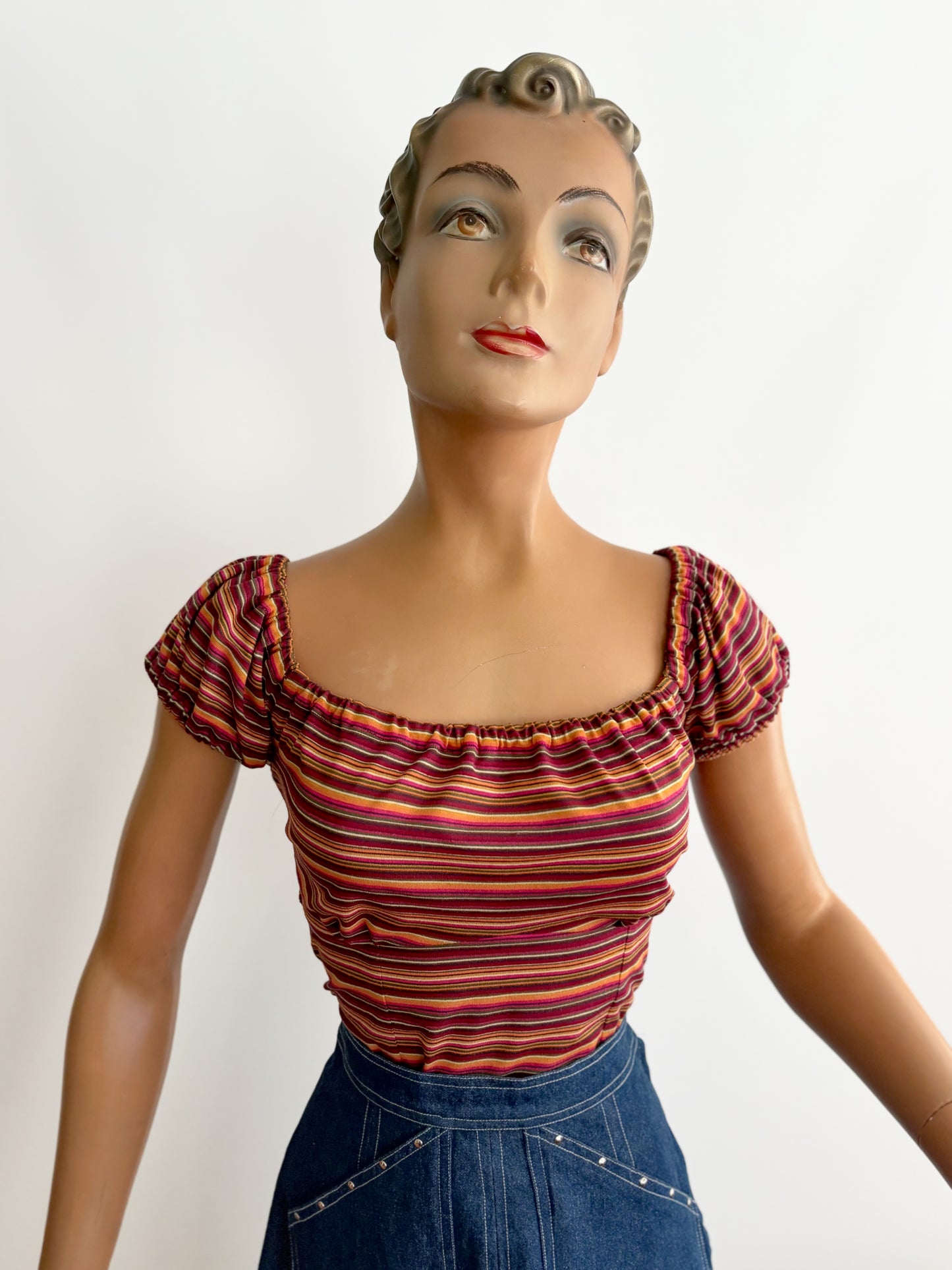 Shirley Peasant Top Stripe