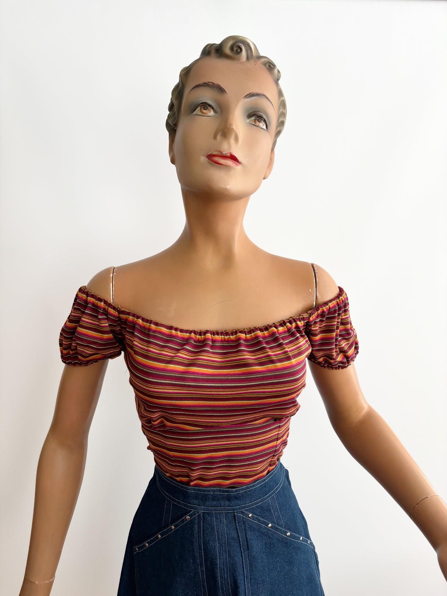 Shirley Peasant Top Stripe