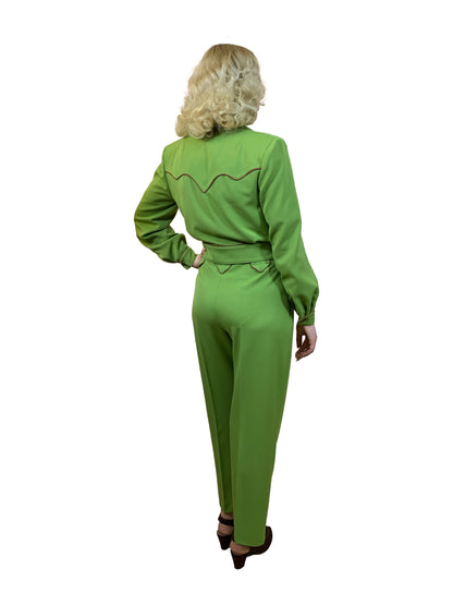 1940s Western Slacks Lime Green XS