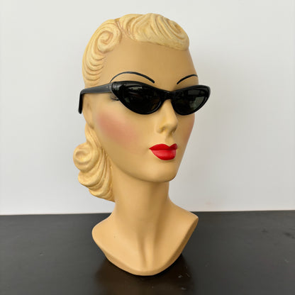 NOS 1960s Swank Black Cat Eye Sunglasses