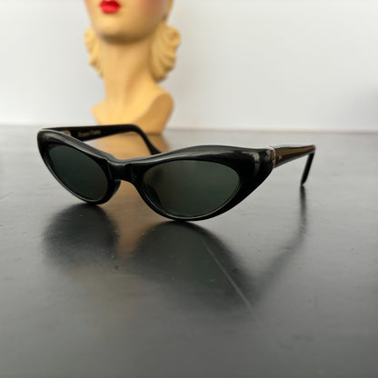 NOS 1960s Swank Black Cat Eye Sunglasses