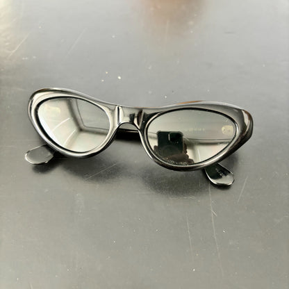 NOS 1960s Swank Black Cat Eye Sunglasses