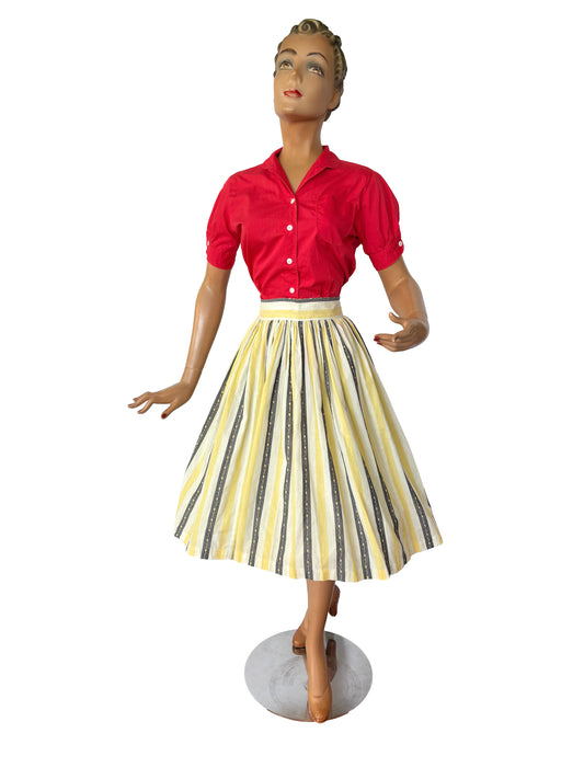 1950s Striped Skirt | XXS/XS