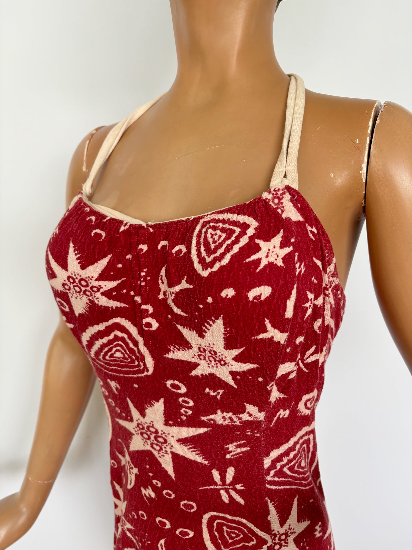 1940s Novelty Print Swim Suit | Large