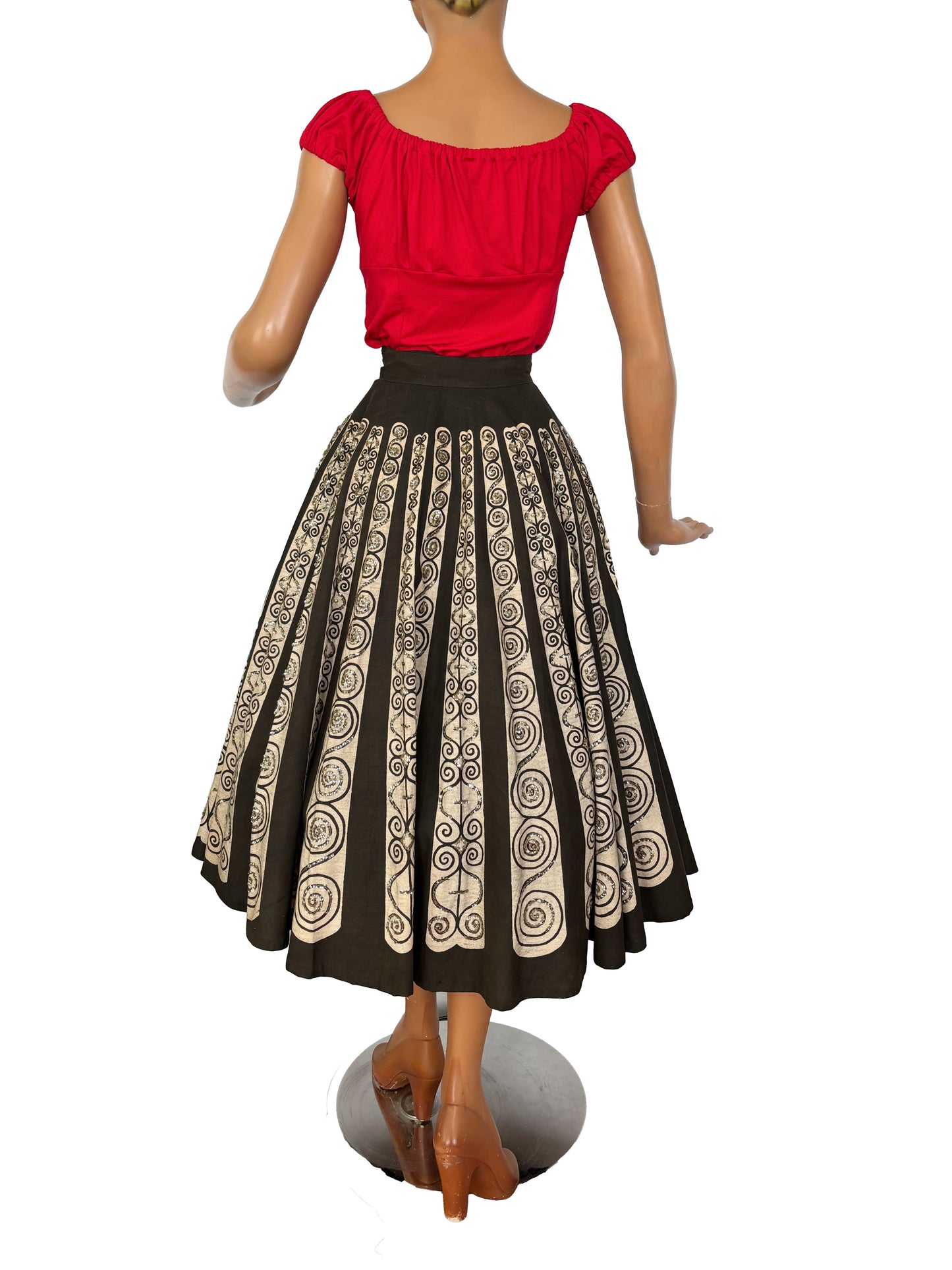 1950s Mocambo Sequined Mexican Circle Skirt  |  S/M