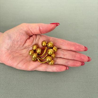 1950s Brass Balls Brooch