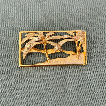 Vintage Tropical Beach Cut Out Brooch