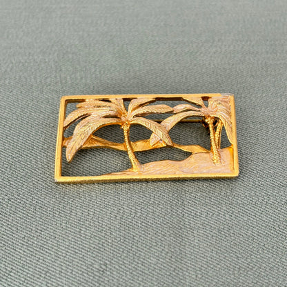 Vintage Tropical Beach Cut Out Brooch