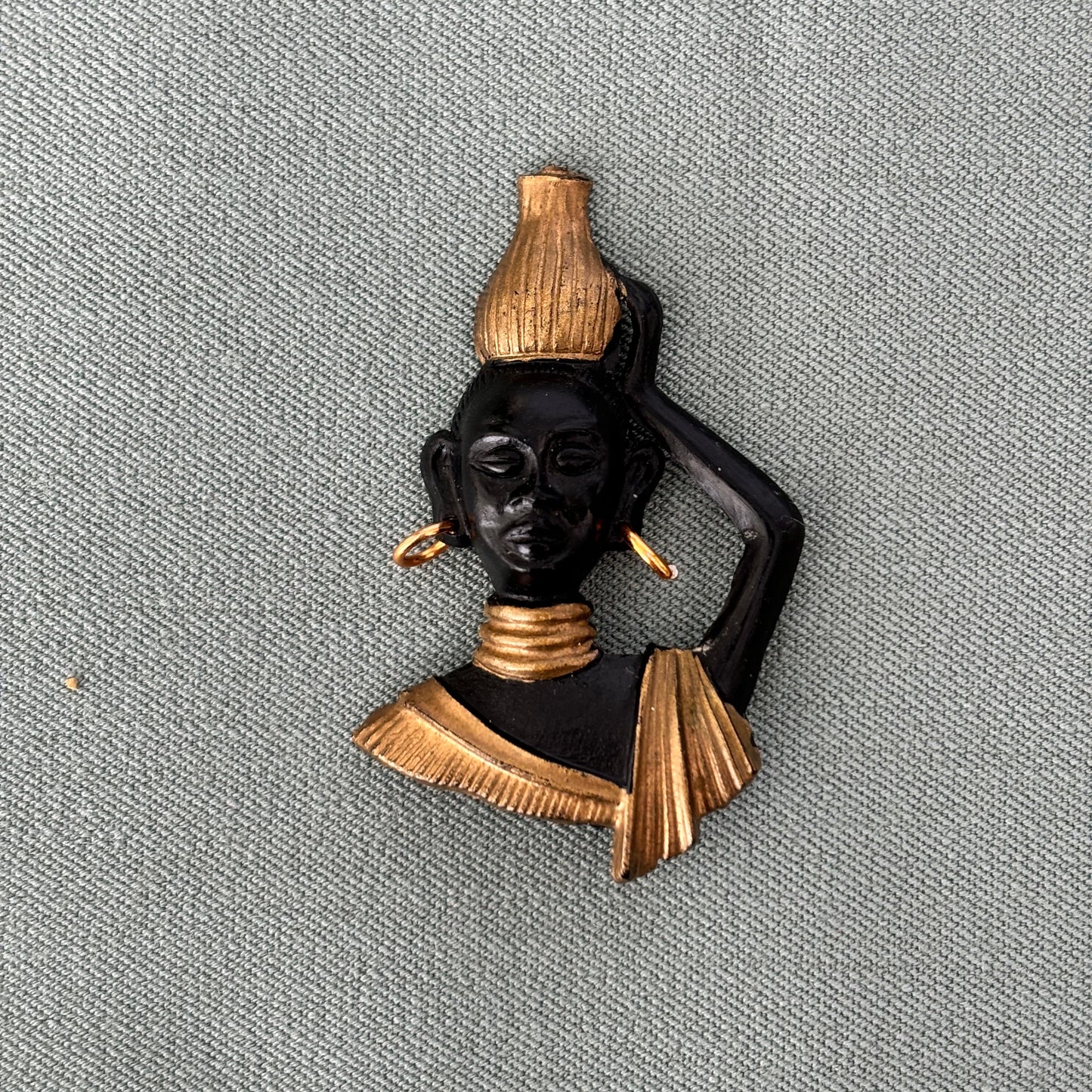 1960s African Woman Brooch