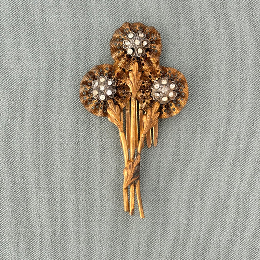 Antique Brass Hair Comb Clip