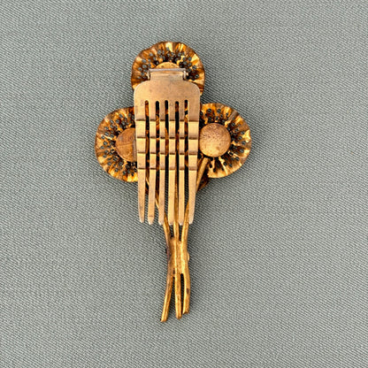 Antique Brass Hair Comb Clip