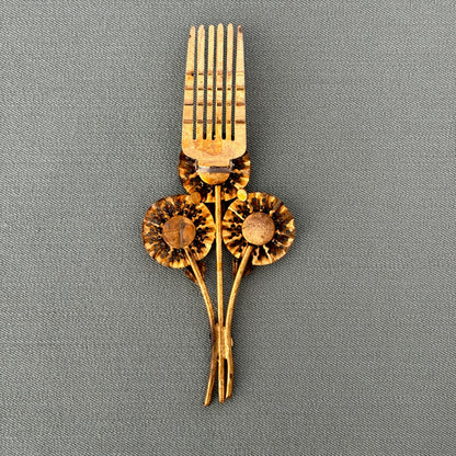 Antique Brass Hair Comb Clip